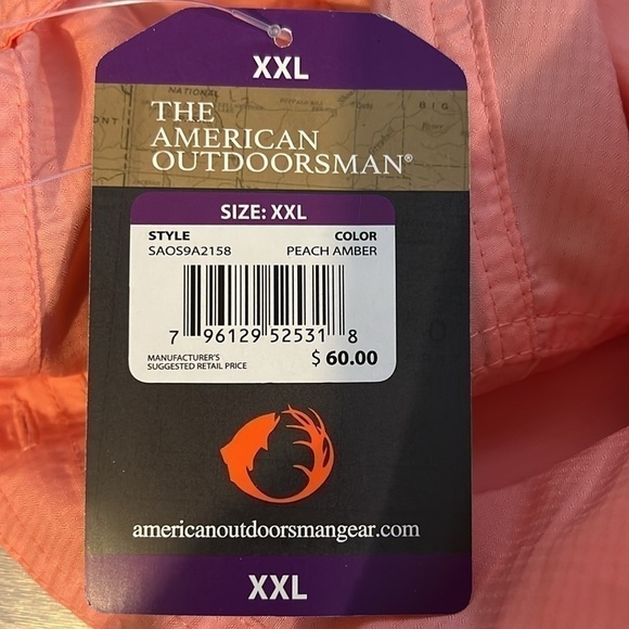 BNWT The American Outdoorsman Short Sleeve Peach Size XXL - Picture 5 of 7